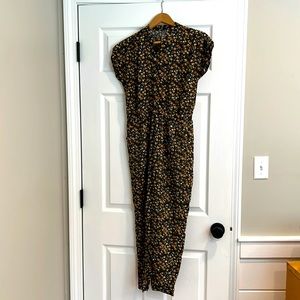 Jumpsuit,Daisy Pattern,Short Sleeve,Elastic Waist,Youth XXL/2XG (18) or Adult XS